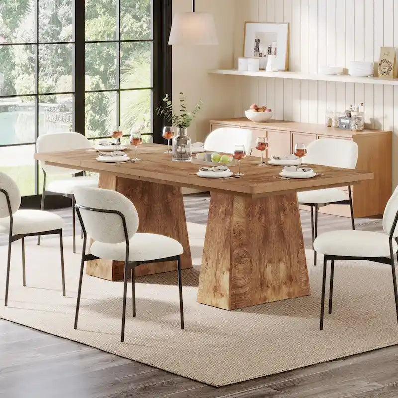 Table de salle à manger moderne de 160 cm pour 4 à 6 personnes, table de cuisine en bois