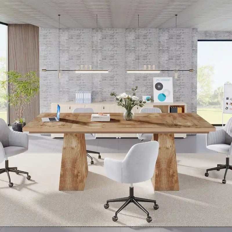 Table de salle à manger moderne de 160 cm pour 4 à 6 personnes, table de cuisine en bois