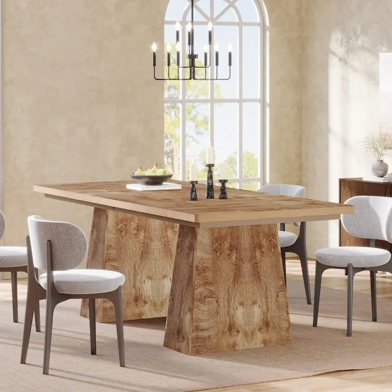 Table de salle à manger moderne de 160 cm pour 4 à 6 personnes, table de cuisine en bois