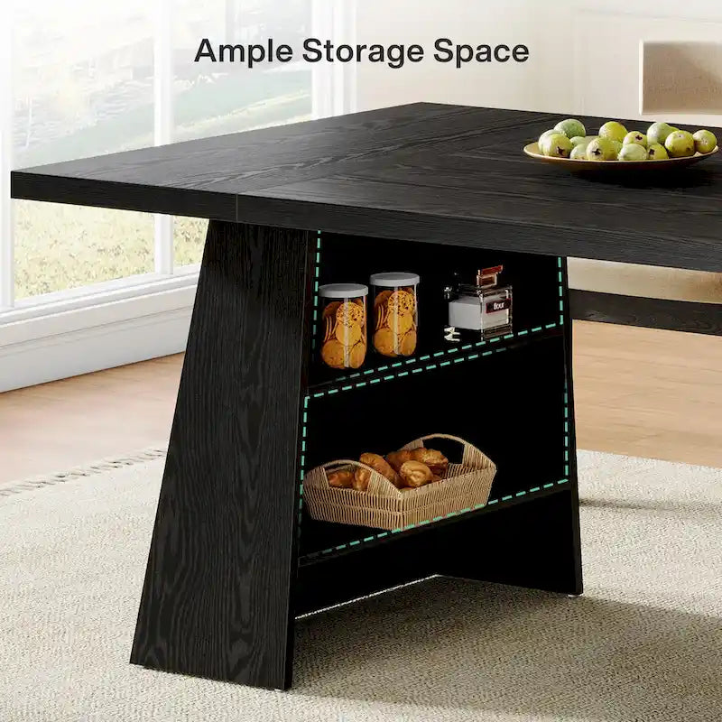 Table de salle à manger moderne de 160 cm pour 4 à 6 personnes, table de cuisine en bois