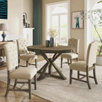 6-Piece Dining Table Set with Extendable Table and 4 Chairs