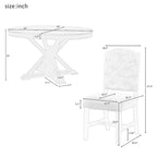 Ensemble de salle à manger 6 pièces avec table extensible et 4 chaises