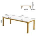 Table de conférence de 1,98 m (6,5 pi), grande table de réunion avec pieds en métal pour salle de conférence, bureau