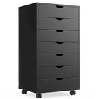 7 Drawer Chest - Storage Cabinets with Wheels Dressers Wood Dresser Cabinet Mobile Organizer Drawers for Office