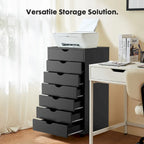 Commode à 7 tiroirs - Meuble de rangement à roulettes - Commode en bois - Meuble de rangement mobile avec tiroirs pour bureau