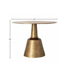 Table de salle à manger Galena 40 pouces de large en fonte d'aluminium, dorée