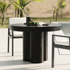 Modrest Bruni Modern Black Concrete Round Dining Table