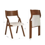 Ensemble de 2 chaises de salle à manger pliantes et rembourrées - Design compact et portable pour la salle à manger - Finition noyer élégante