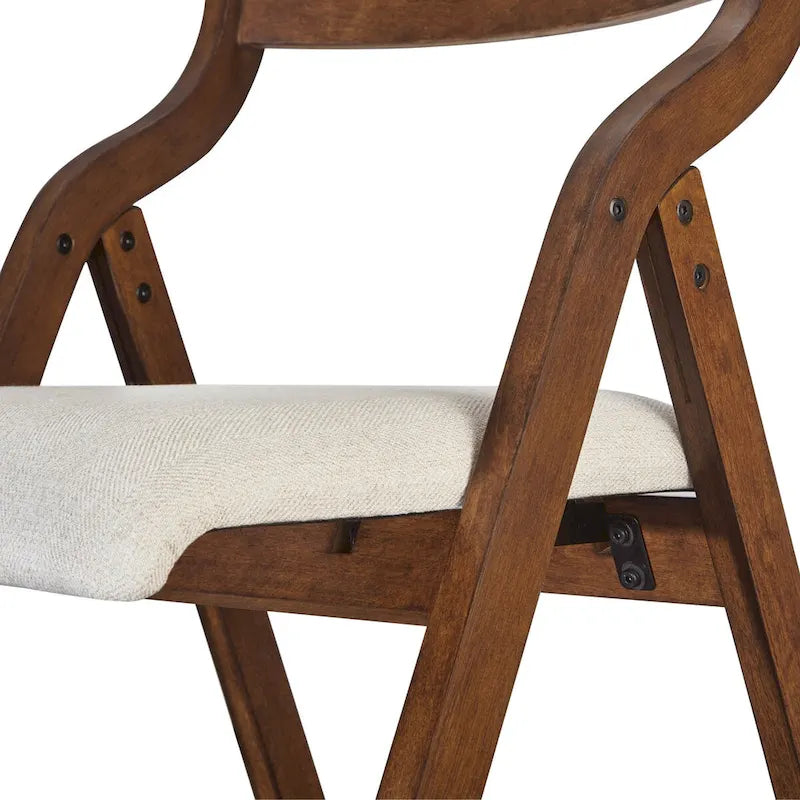 Ensemble de 2 chaises de salle à manger pliantes et rembourrées - Design compact et portable pour la salle à manger - Finition noyer élégante