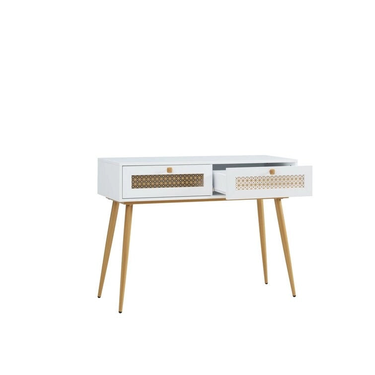 Console d'entrée en bois à 2 tiroirs de 41,9 cm