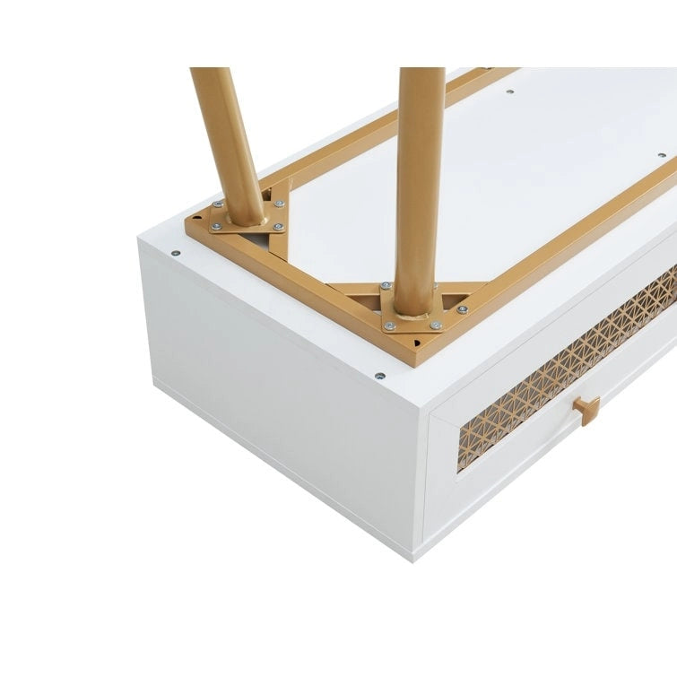 Console d'entrée en bois à 2 tiroirs de 41,9 cm