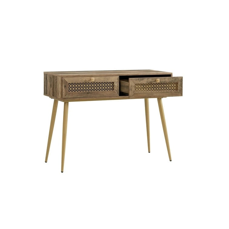 Console d'entrée en bois à 2 tiroirs de 41,9 cm