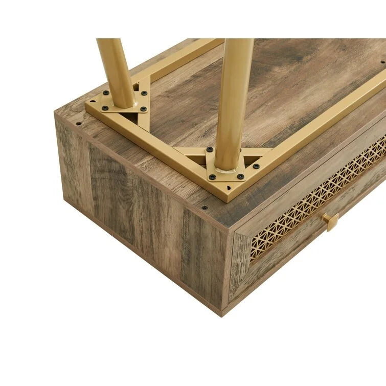 Console d'entrée en bois à 2 tiroirs de 41,9 cm