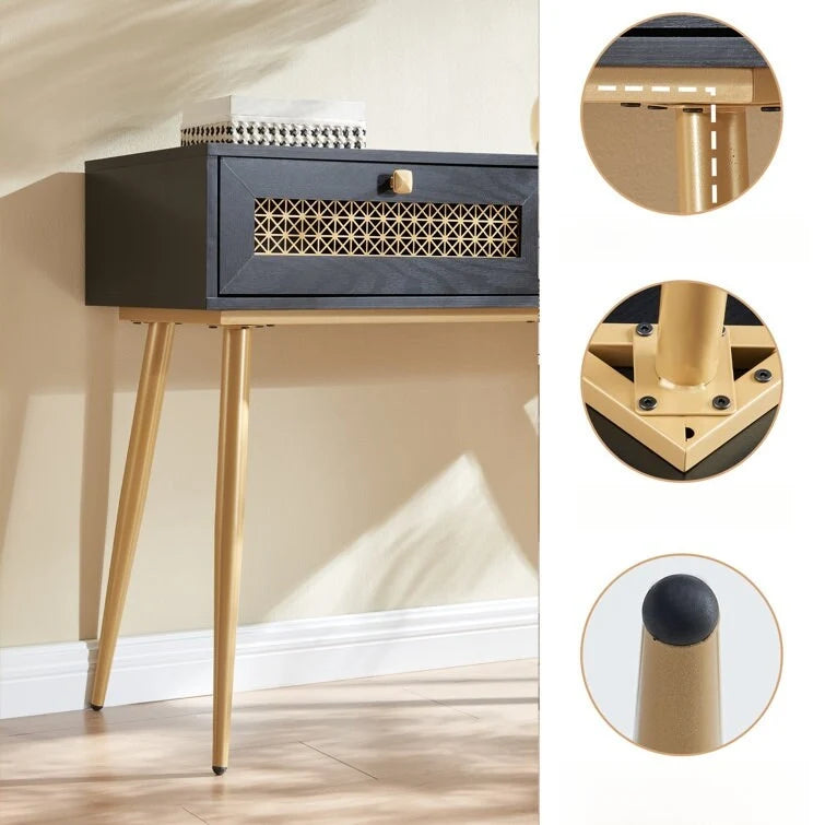 Console d'entrée en bois à 2 tiroirs de 41,9 cm