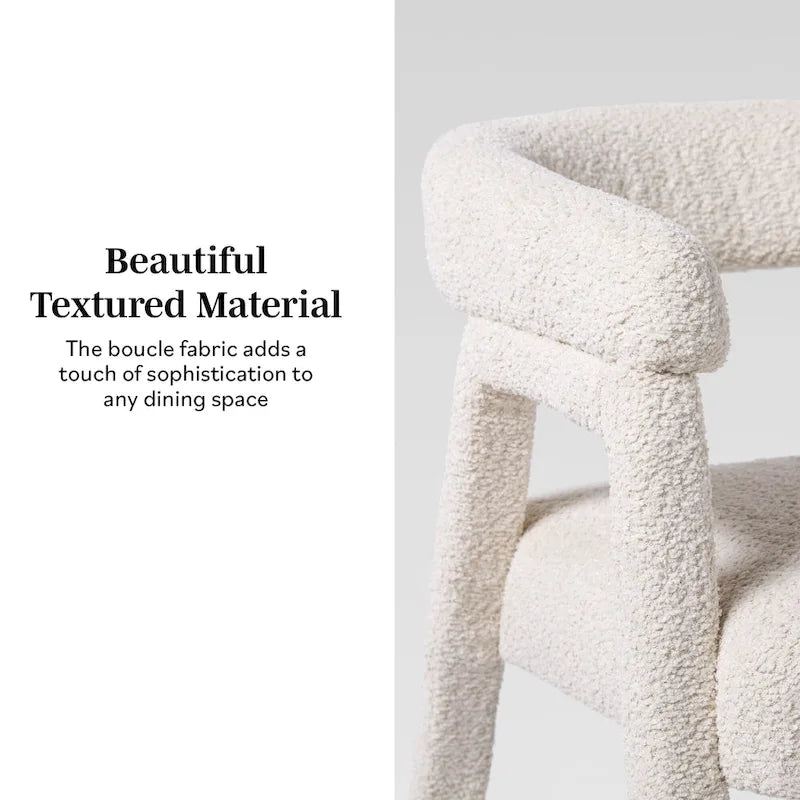 Chaise de salle à manger Middlebrook moderne en bois massif courbé bouclé (lot de 2)