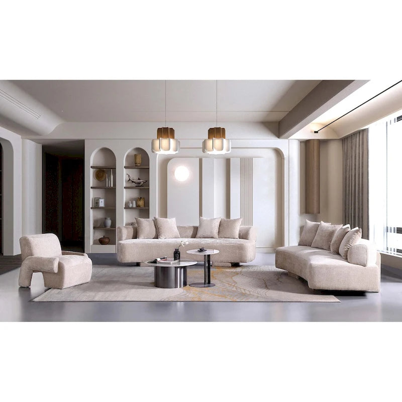 Ensemble de canapés Manhattan Comfort 3 pièces Modern Verandah en chenille multicolore