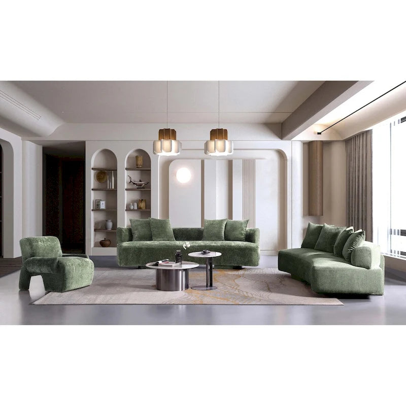 Ensemble de canapés Manhattan Comfort 3 pièces Modern Verandah en chenille multicolore