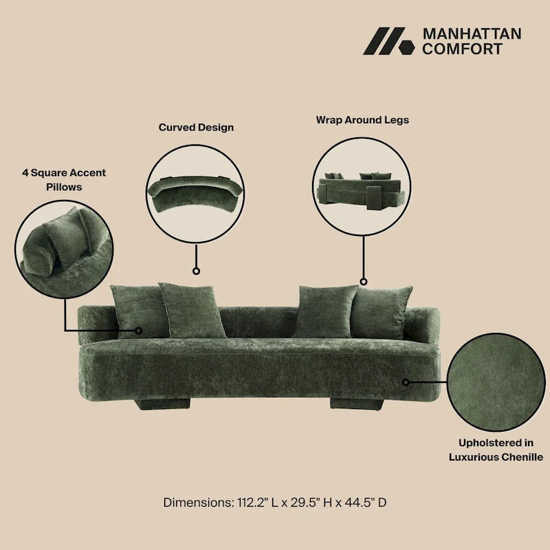 Ensemble de canapés Manhattan Comfort 3 pièces Modern Verandah en chenille multicolore