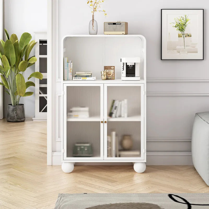 Meuble bas indépendant avec porte vitrée