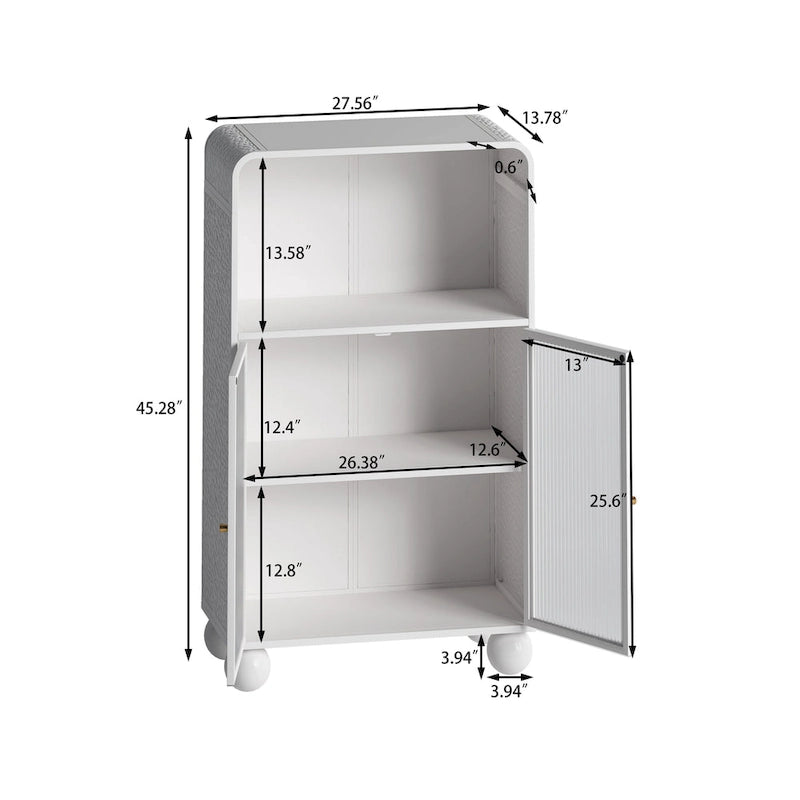 Meuble bas indépendant avec porte vitrée