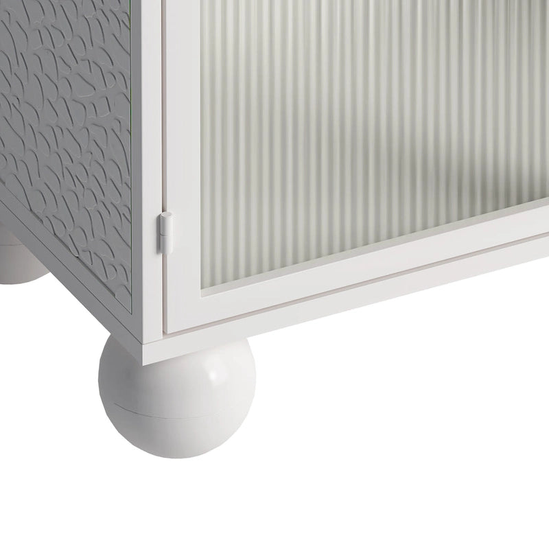 Meuble bas indépendant avec porte vitrée