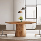 Table de conférence ovale en bois brun de 140 cm (55,11 pouces) avec piètement en bois pour 6 personnes - Non disponible