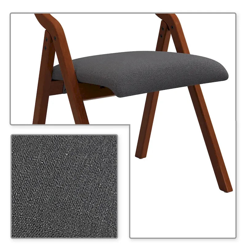 Chaises pliantes vintage rembourrées en tissu, lot de 2