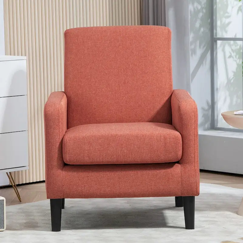 Fauteuil US Pride Furniture au style minimaliste et élégant, avec structure en bois massif et nouvelle mousse moelleuse