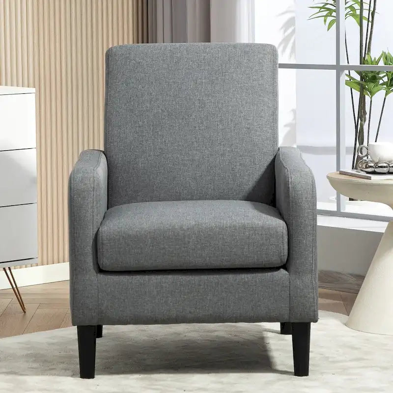 Fauteuil US Pride Furniture au style minimaliste et élégant, avec structure en bois massif et nouvelle mousse moelleuse