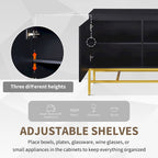 Buffet minimaliste et luxueux à 2 portes avec pieds en métal