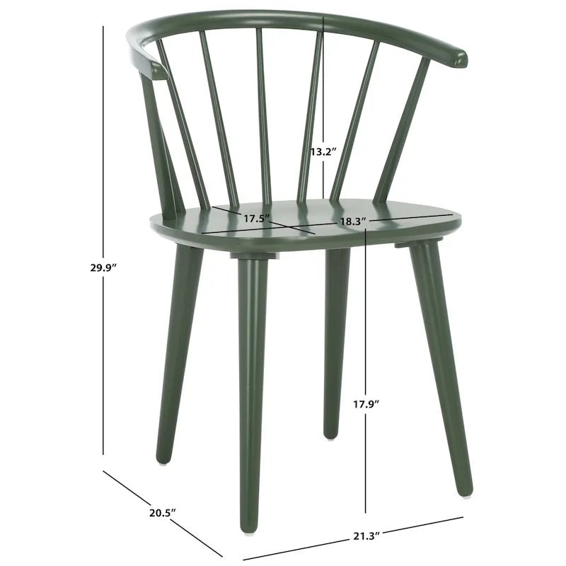 SAFAVIEH Home Blanchard 18-inch Curved Spindle Side Chair [SET of 2] - 21W x 21D x 30H