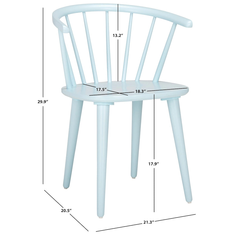 SAFAVIEH Home Blanchard 18-inch Curved Spindle Side Chair [SET of 2] - 21W x 21D x 30H