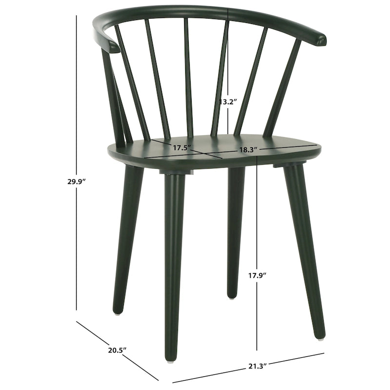 SAFAVIEH Home Blanchard 18-inch Curved Spindle Side Chair [SET of 2] - 21W x 21D x 30H