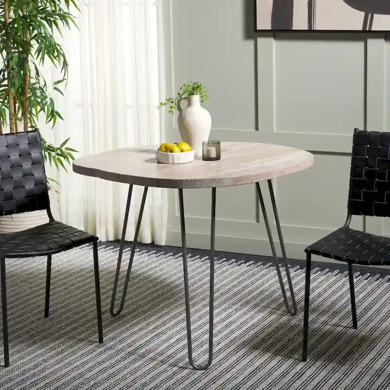 SAFAVIEH Lozka Wood Top Grey / White Wash Dining Table - 39.4 x 35.4 x 29.9 - 39Wx35Dx30H