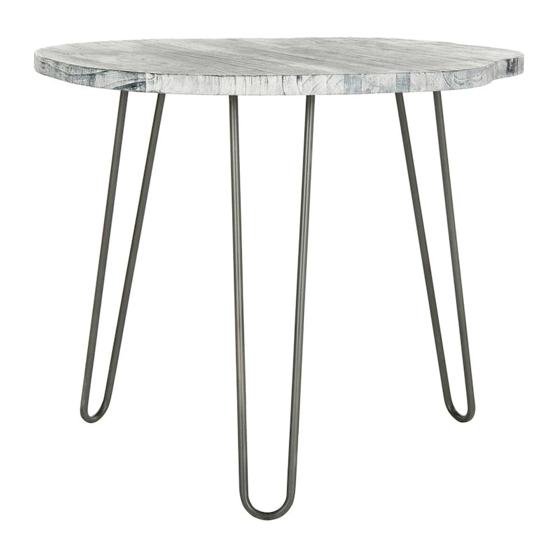 Table de salle à manger SAFAVIEH Lozka, plateau en bois gris/blanc délavé - 39,4 x 35,4 x 29,9 pouces (L x P x H)