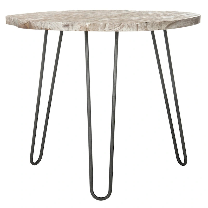 Table de salle à manger SAFAVIEH Lozka, plateau en bois gris/blanc délavé - 39,4 x 35,4 x 29,9 pouces (L x P x H)