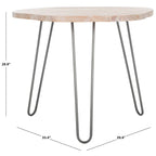 Table de salle à manger SAFAVIEH Lozka, plateau en bois gris/blanc délavé - 39,4 x 35,4 x 29,9 pouces (L x P x H)