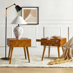 Ensemble de 2 tables d'appoint Julian style moderne du milieu du siècle avec station de recharge par HULALA HOME