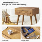 Ensemble de 2 tables d'appoint Julian style moderne du milieu du siècle avec station de recharge par HULALA HOME