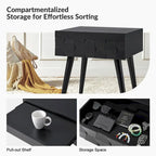 Ensemble de 2 tables d'appoint Julian style moderne du milieu du siècle avec station de recharge par HULALA HOME