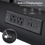 Ensemble de 2 tables d'appoint Julian style moderne du milieu du siècle avec station de recharge par HULALA HOME