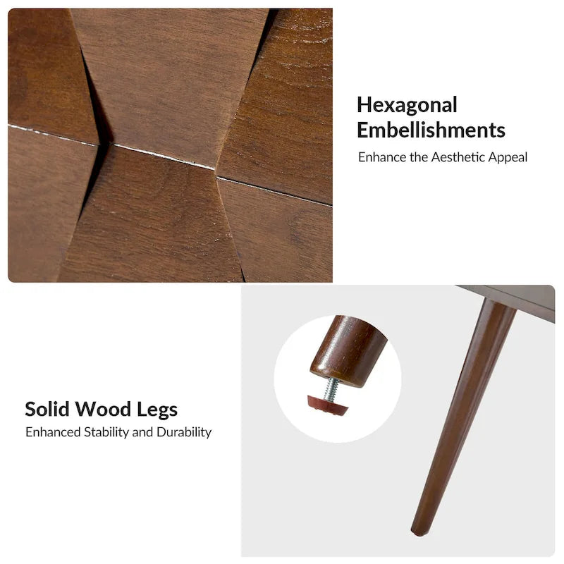 Ensemble de 2 tables d'appoint Julian style moderne du milieu du siècle avec station de recharge par HULALA HOME