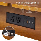 Ensemble de 2 tables d'appoint Julian style moderne du milieu du siècle avec station de recharge par HULALA HOME